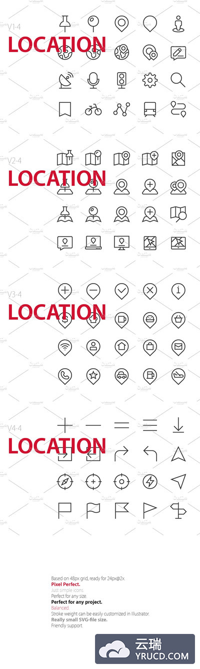 定位图标素材 80 Location UI icons