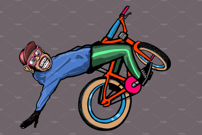 卡通猩猩插画 wheelie monkey