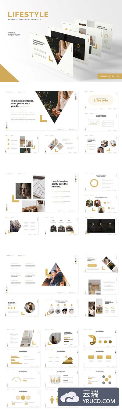 时尚高端简约google slides谷歌幻灯片演示模板（pptx）