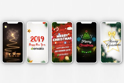 圣诞节日问候社交媒体故事ae视频模板