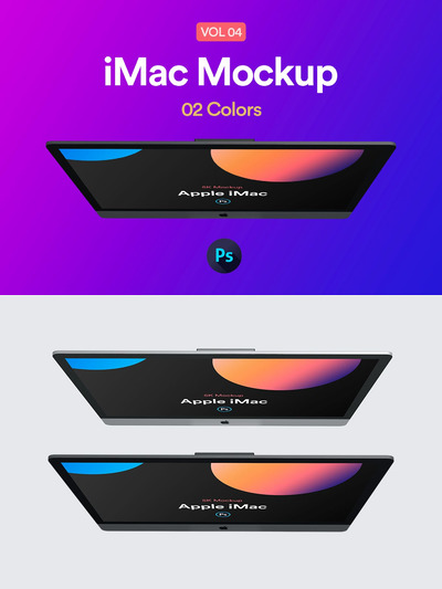 iMac Retina样机顶视图UI样机展示模型mockups