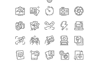 照片图标素材 Photo Line Icons