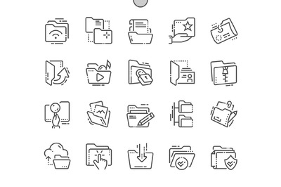 文件夹图标素材 Folders Line Icons