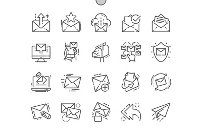 邮件图标素材 Email Line Icons