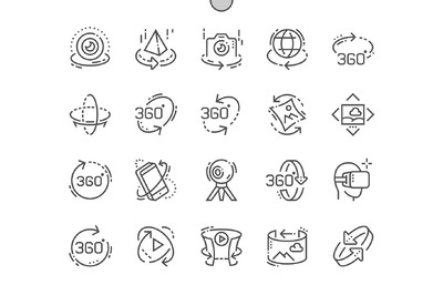 角度图标素材 360 Degrees Line Icons