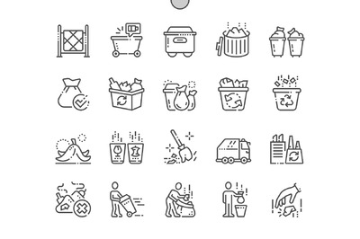 垃圾分类回收图标素材 Garbage Line Icons