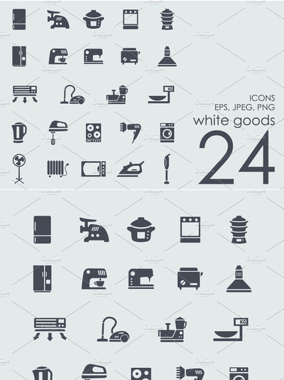 白色家电图标素材 24 white goods icons