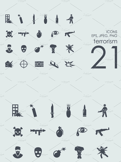 反恐图标素材 21 terrorism icons