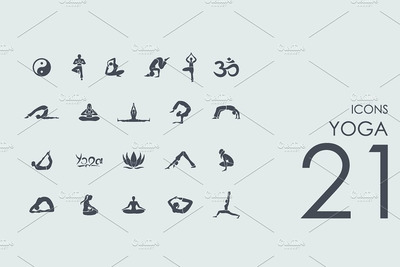 瑜伽图标素材 21 Yoga icons