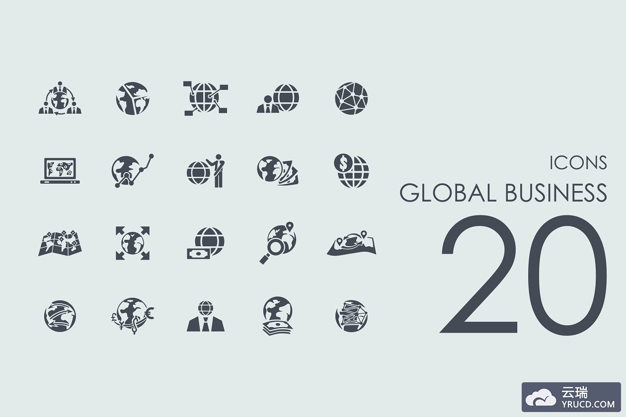 全球商业元素图标 20 Global Business icons