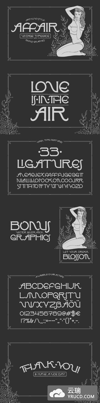 个性设计字体 Affair Font & Bonus