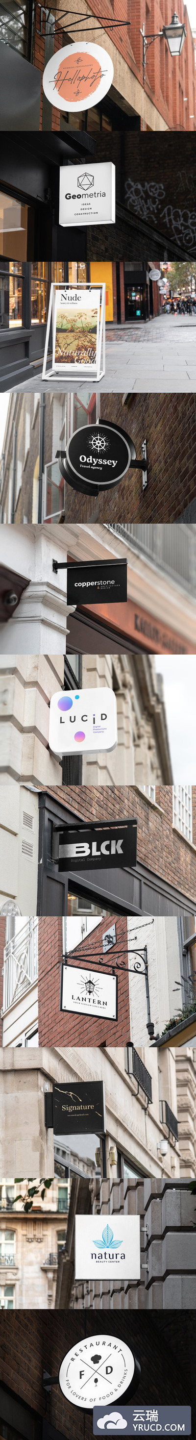 户外店招广告设计展示样机素材下载 Vol. 2[PSD]