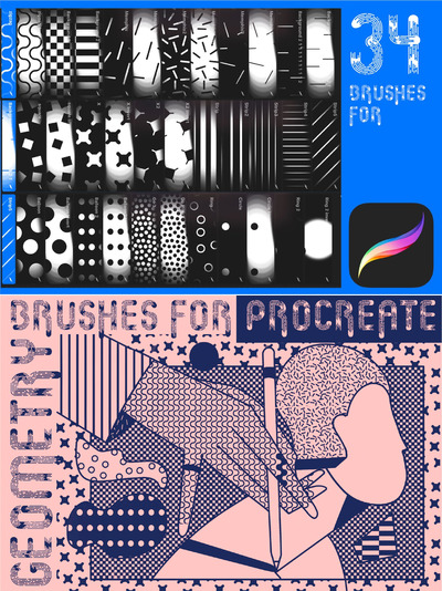 Procreate创意几何笔刷素材下载[brushset]