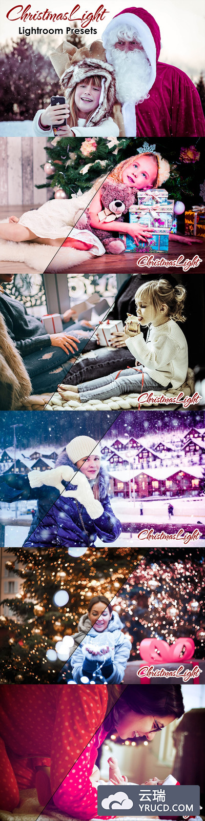 圣诞节图片照调色滤镜LR预设下载