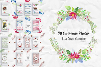 20个圣诞节社交媒体故事问候视频ae素材