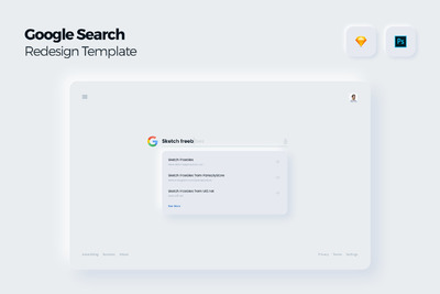 Google 搜索 Redesign 概念 UI Kit 模板下载[Sketch,PSD]