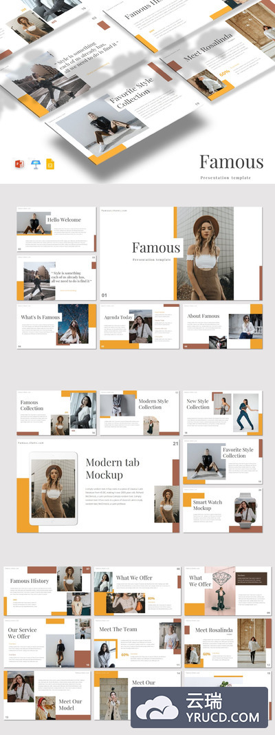 时尚现代多用途的PPT/ Google/Keynote幻灯片模板