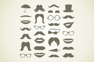 胡须图标素材 Body part icons