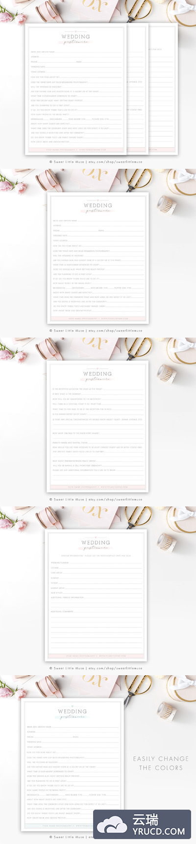 婚礼问卷模板 Wedding Photography Questionnaire