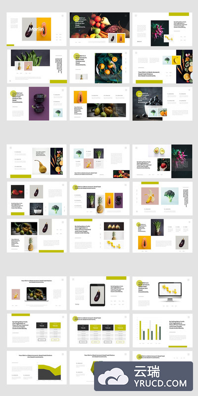 健康饮食相关的PPT模板下载[PPTX]
