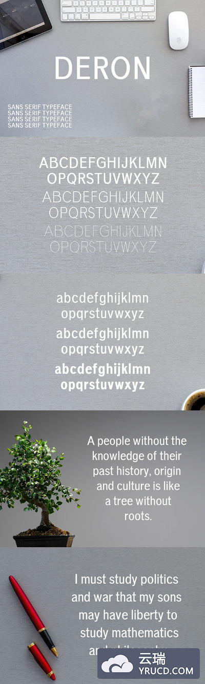 简单时尚设计字体 Deron Sans Serif 10 Font Family Pack