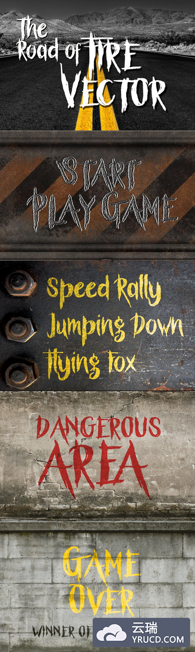 手写恐怖字体 Fire Vector