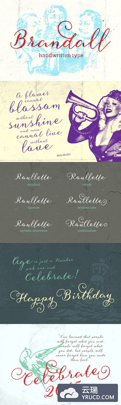 个性化脚本设计字体 Brandall Script