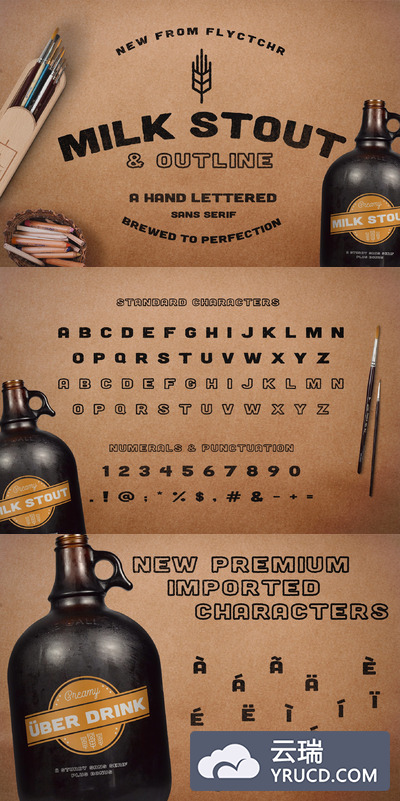 黑体无衬线字体 Milk Stout Font