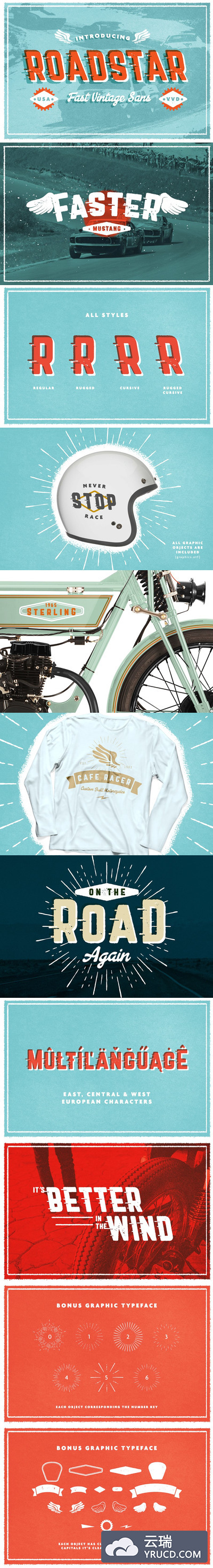 经典复古字体 R O A D S T A R