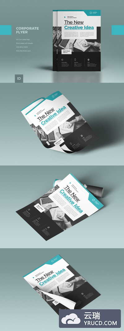 时尚高端专业的高品质房地产宣传单DM海报设计模板