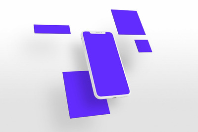 iPhone X 透视角度UI展示样机下载[PSD]