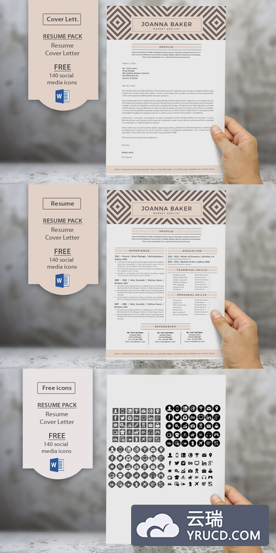 几何风格建立模板 Geometric pattern resume cover