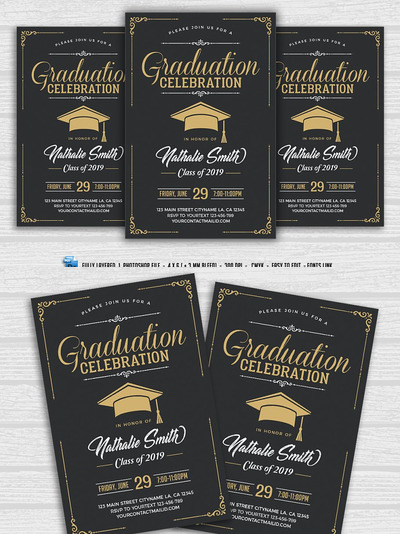 毕业海报设计模板 Graduation Celebration Flyer