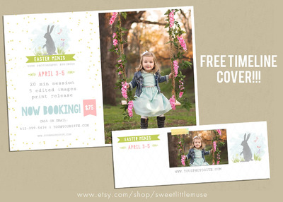 复活节卡片模板 Easter Mini Session Template