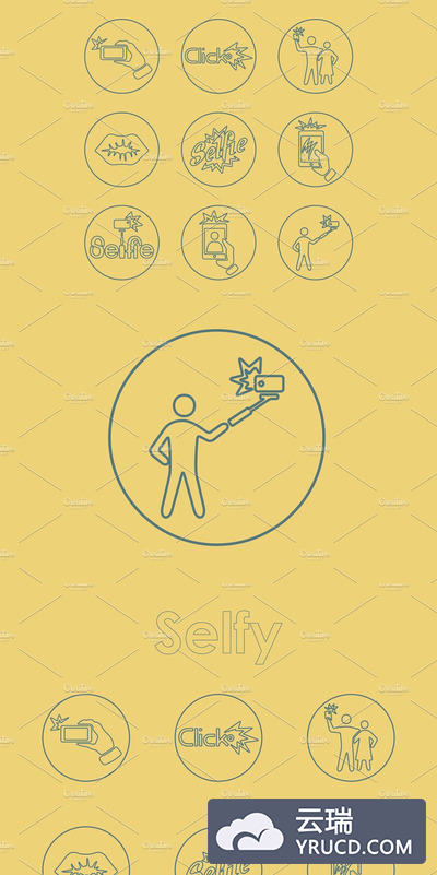 自拍图标素材 9 SELFIE simple icons