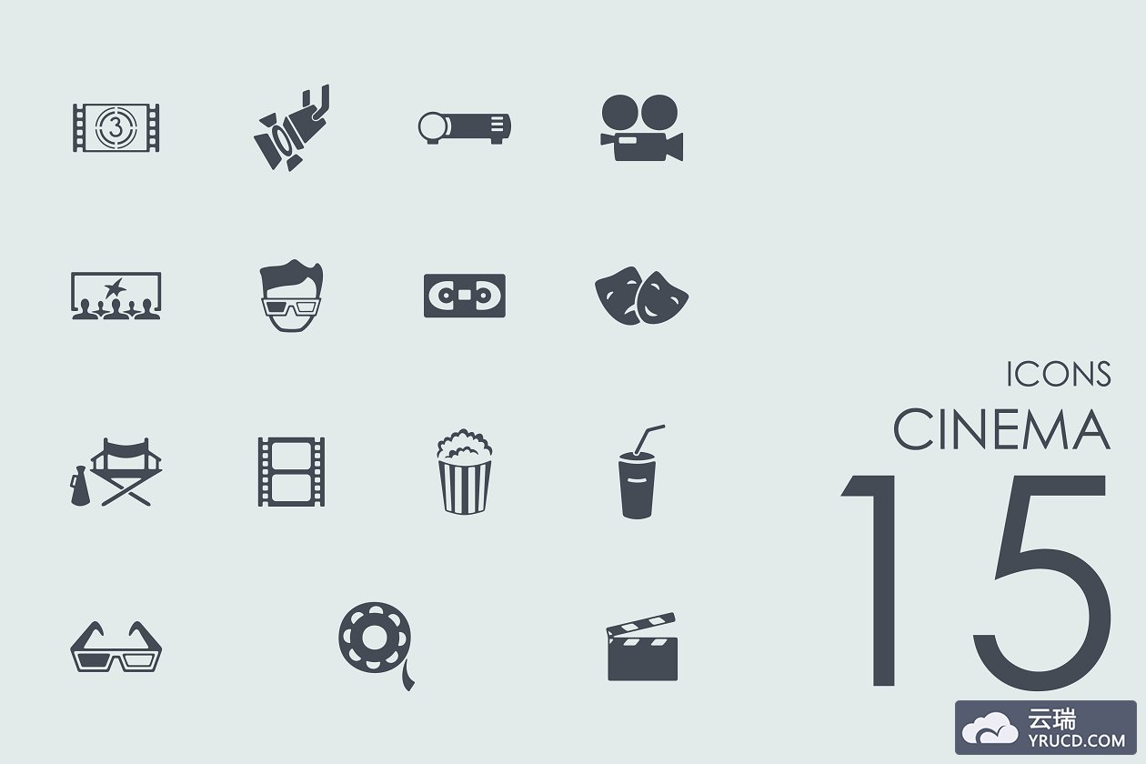 电影院图标素材 15 Cinema icons