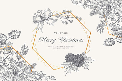 圣诞节白描素材下载[EPS]