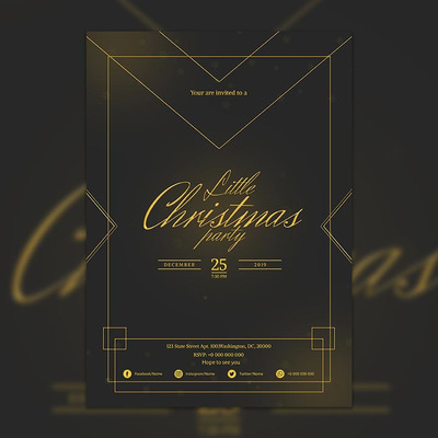 高贵的圣诞节广告海报模板下载[PSD]