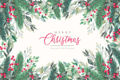 优雅的圣诞节绿植背景素材下载[EPS]