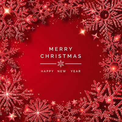 红色氛围浓烈的圣诞节广告海报banner模板下载[EPS]