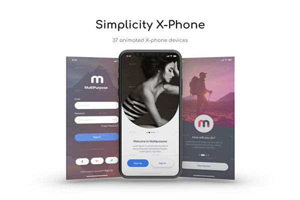 iPhone X手机APP应用促销演示视频ae模板
