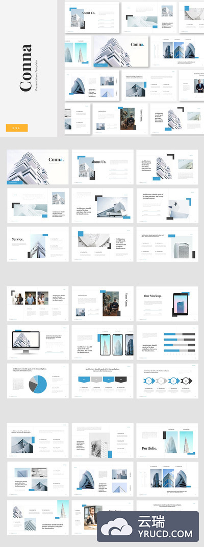 高品质的专业房地产建筑施工powerpoint幻灯片演示模板（pptx）