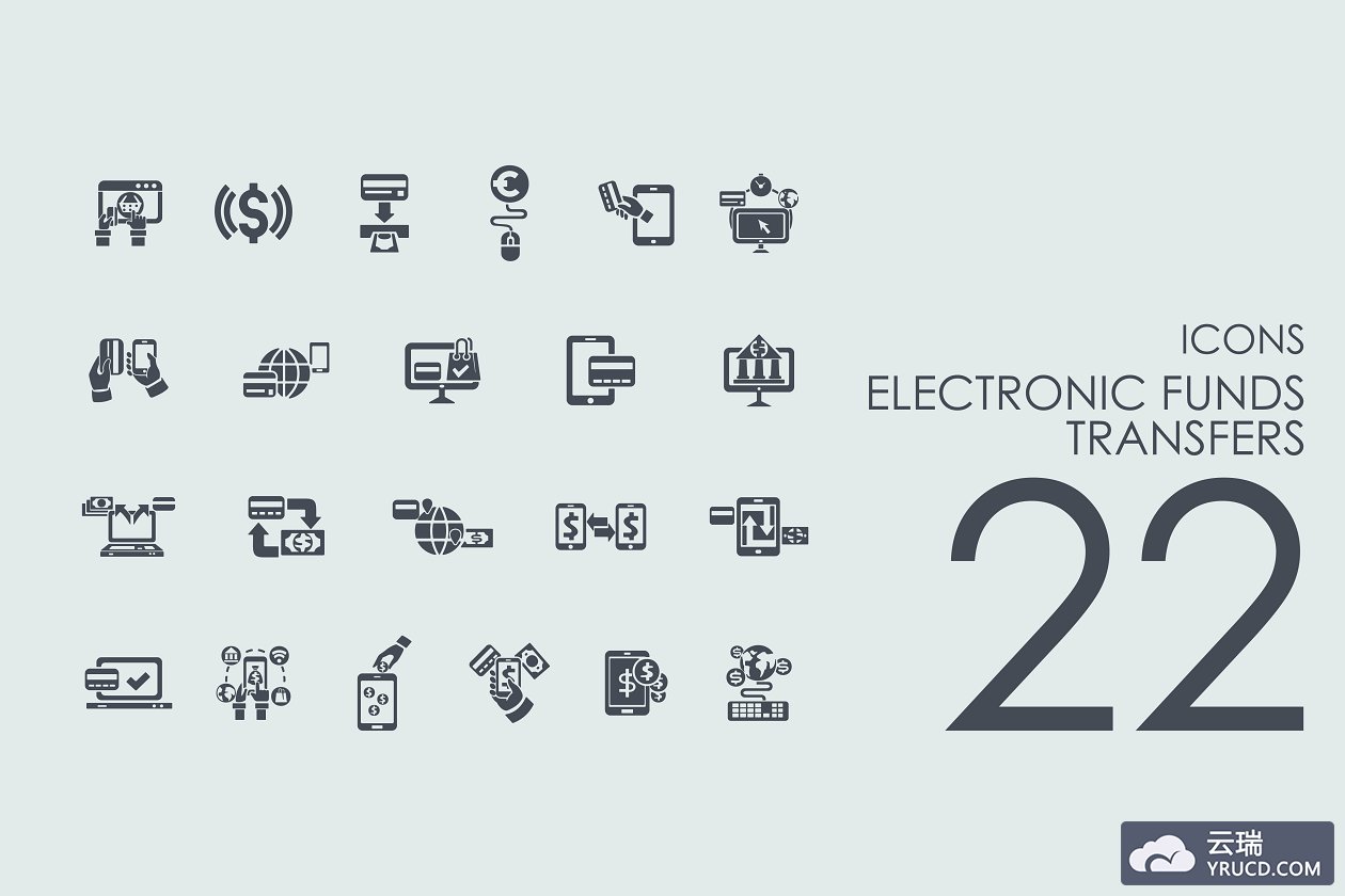 电子资金转账图标素材 22 Electronic Funds Transfers icons