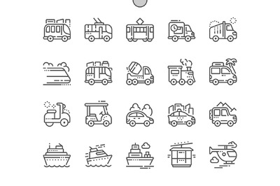 交通运输图标素材 Transport Line Icons