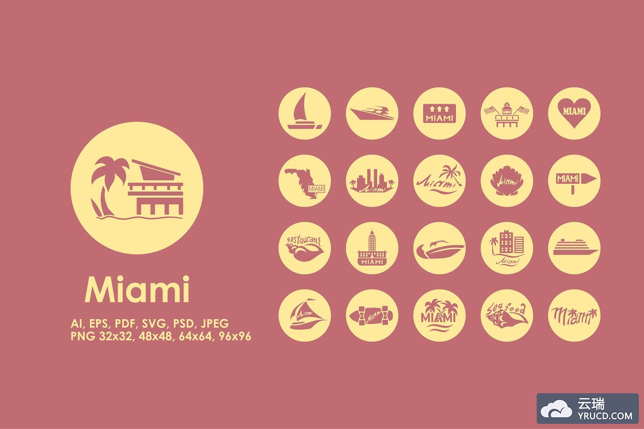 迈阿密图标素材 Miami icons