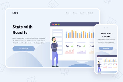 数据统计结果展示网页UI模板下载[XD,fig,SVG]