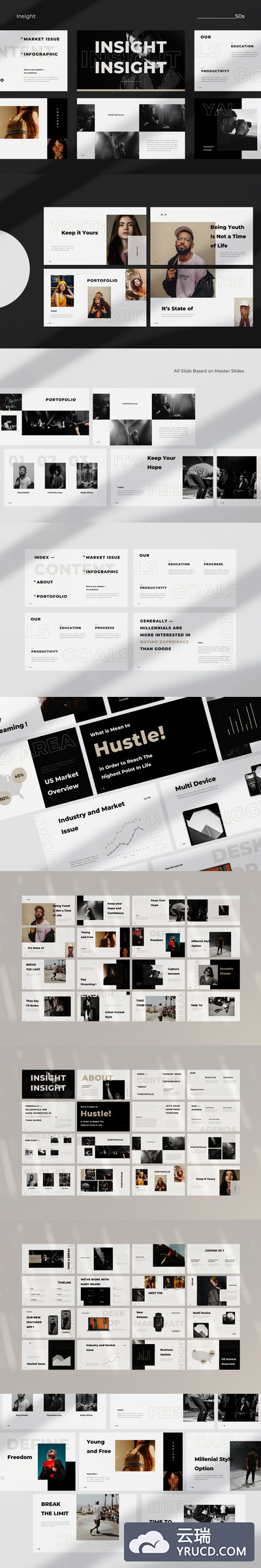 高品质的时尚高端专业的powerpoint幻灯片演示模板（pptx）