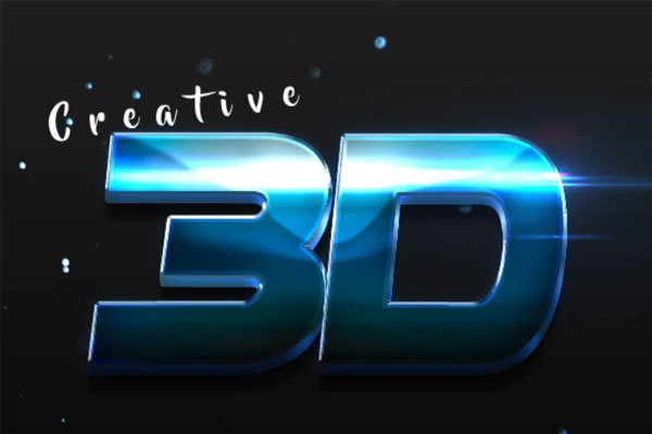 创意3D金属文字效果图层样式素材