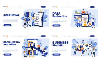 时尚高端扁平化风格的网站着陆页详情页banner海报插画设计模板-4