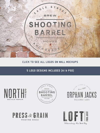 复古效果logo图形 Type On Walls (+BONUS logos)